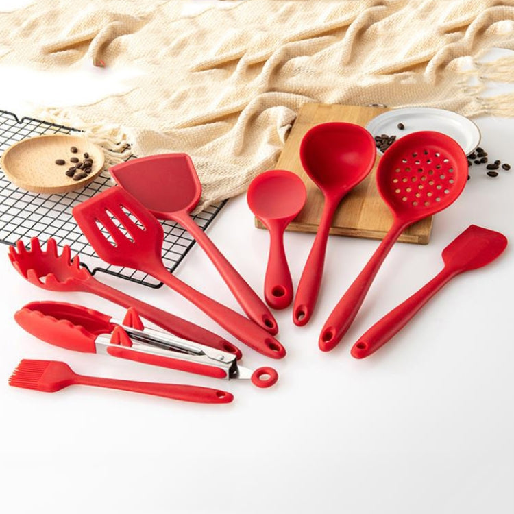 2pcs Non-stick High Temperature Resistant Silicone Cookware, Style: Leak Spoon(Red) - Cooking Tools by PMC TechLife | Online Shopping South Africa | PMC TechLife | Buy Now Pay Later Mobicred