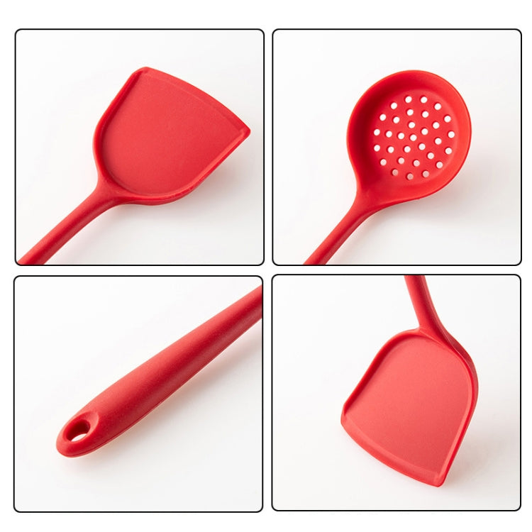 2pcs Non-stick High Temperature Resistant Silicone Cookware, Style: Leak Spoon(Red) - Cooking Tools by PMC TechLife | Online Shopping South Africa | PMC TechLife | Buy Now Pay Later Mobicred