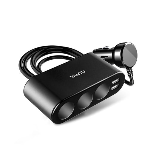 YANTU One Tow Three Car Digital Electronic Dual USB Cigarette Lighter, Specification: 3 Holes - Cigar Socket by YANTU | Online Shopping South Africa | PMC Jewellery | Buy Now Pay Later Mobicred