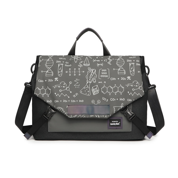 LUCKYBAT Laptop Bag Airbag Anti-drop Crossbody Handbag, Size: S 13.3-16 Inch(Black Gray Equation) - 15 inch by PMC Jewellery | Online Shopping South Africa | PMC Jewellery | Buy Now Pay Later Mobicred