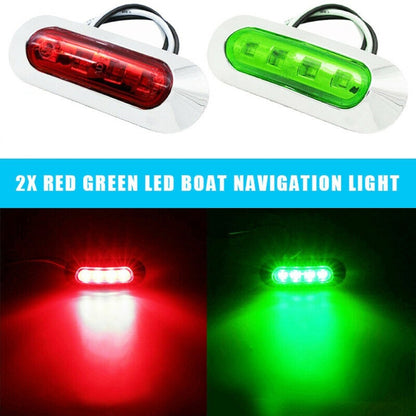 1pair MK-234 12V Yacht Ships 4LED Navigation Lights Red And Green Signal Light(Red+Green) - Marine Accessories & Parts by PMC Jewellery | Online Shopping South Africa | PMC Jewellery