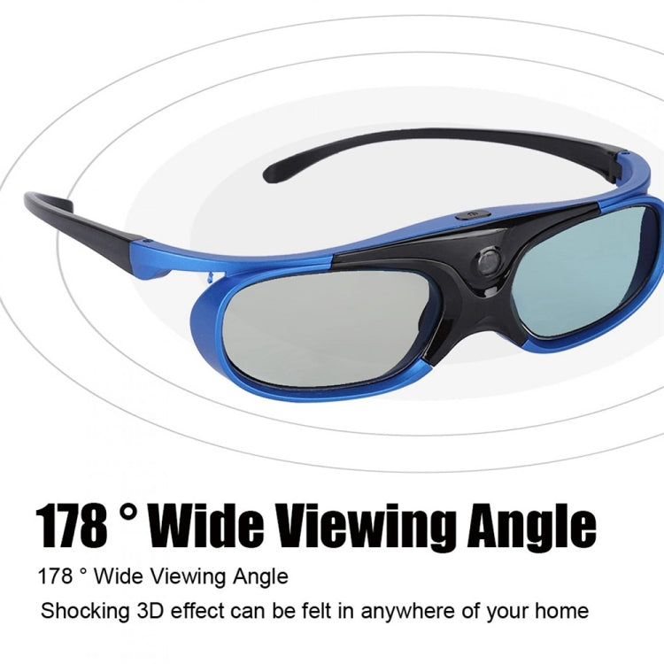 JX30-T Active Shutter 3D Glasses Support 96HZ-144HZ for DLP-LINK Projection X5/Z6/H2(Blue) - VR Headset by PMC Jewellery | Online Shopping South Africa | PMC Jewellery | Buy Now Pay Later Mobicred