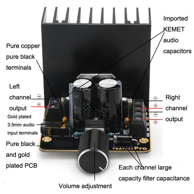 TDA7377 DIY Speaker Power Amplifier Module 12V Dual Channel Stereo 30Wx2 Car Power Amplifier Board - Breadboard / Amplifier Board by PMC Jewellery | Online Shopping South Africa | PMC Jewellery | Buy Now Pay Later Mobicred