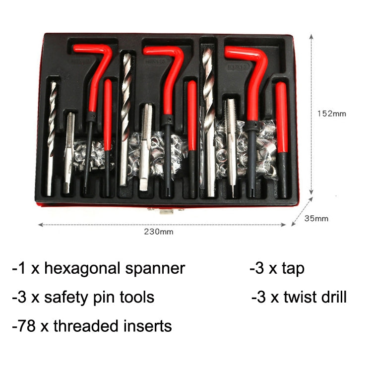 88 in 1 Car Screw Thread Repair Spark Plug Tapping Tool Tapper Tap Gripper Kit - Hand Tool Sets by PMC Jewellery | Online Shopping South Africa | PMC Jewellery | Buy Now Pay Later Mobicred