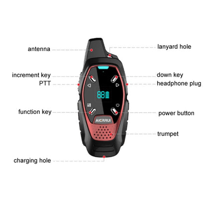 LED Display USB Charging Wireless Handheld Small Mini Walkie Talkie(Black) - Handheld Walkie Talkie by PMC Jewellery | Online Shopping South Africa | PMC Jewellery | Buy Now Pay Later Mobicred