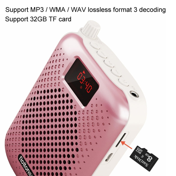 Rolton K500 Bluetooth Audio Speaker Megaphone Voice Amplifier Support FM TF Recording(Blue) - Microphone by Rolton | Online Shopping South Africa | PMC TechLife | Buy Now Pay Later Mobicred