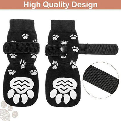 4pcs Dog Knitted Breathable Footwear Outdoor Non-slip Pet Socks, Size: M(Black) - Socks by PMC Jewellery | Online Shopping South Africa | PMC Jewellery