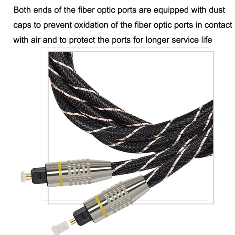 EMK HB/A6.0 SPDIF Interface Digital High-Definition Audio Optical Fiber Cable, Length: 15m(Black White Net) - Audio Optical Cables by EMK | Online Shopping South Africa | PMC Jewellery | Buy Now Pay Later Mobicred