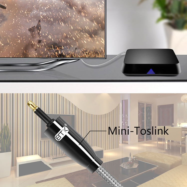 EMK QH4.0 Mini Toslink 3.5mm Interface SPDIF Audio Fiber Optical, Length: 8m(Black) - free shipping - PMC Jewellery - Order now!
