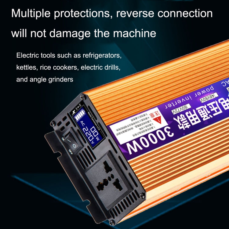 XINBOKE Universal Positive Wave Car Inverter Home Solar Inverter 60V/72V 3000W To 220V 1200W - Modified Square Wave by PMC Jewellery | Online Shopping South Africa | PMC Jewellery | Buy Now Pay Later Mobicred