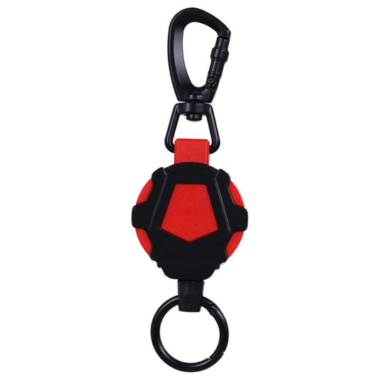 Telescopic High Resilience Steel Wire Rope Metal Anti-theft Buckle(Quick Release Ring Black Red) - Hooks by PMC Jewellery | Online Shopping South Africa | PMC Jewellery | Buy Now Pay Later Mobicred