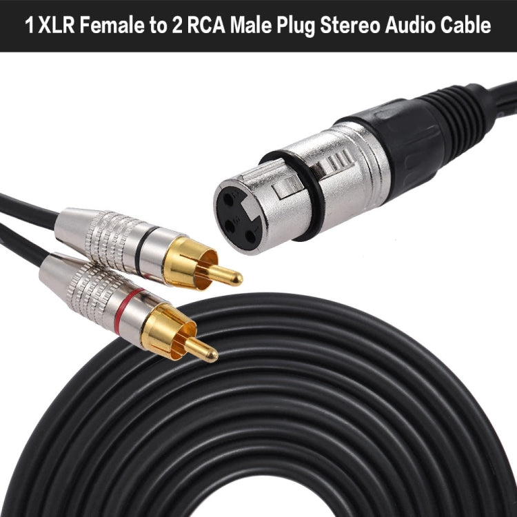 XLR Female To 2RCA Male Plug Stereo Audio Cable, Length: 0.5m - Microphone Audio Cable & Connector by PMC Jewellery | Online Shopping South Africa | PMC Jewellery