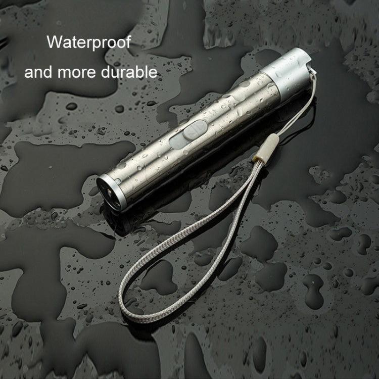 3 in 1 USB Rechargeable Flashlight Infrared Laser Pen Currency Detector Lamp(Silver) - Mini Flashlight by PMC TechLife | Online Shopping South Africa | PMC TechLife
