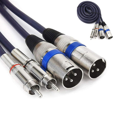 2RCA Male 2XLR Caron Male Speaker Audio Balance Cable, Length: 10m - Microphone Audio Cable & Connector by PMC Jewellery | Online Shopping South Africa | PMC Jewellery | Buy Now Pay Later Mobicred