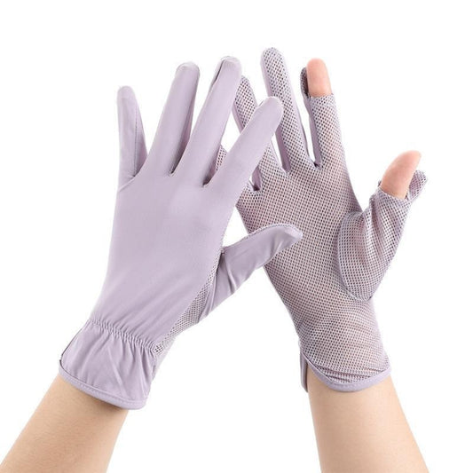 1pair Summer Sunscreen Breathable Thin Anti-ultraviolet Finger Fishing Ice Silk Gloves Free Size(Clove Purple) - Safety Gloves by PMC Jewellery | Online Shopping South Africa | PMC Jewellery | Buy Now Pay Later Mobicred