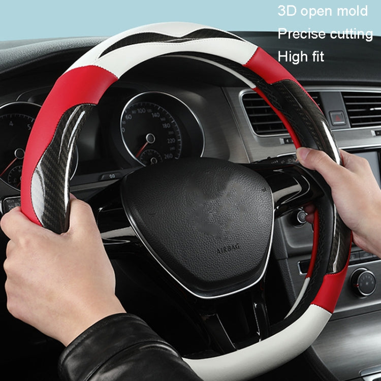 Carbon Fiber Leather Four Season Universal D Type Steering Wheel Cover, Size: 38cm(Black) - Steering Wheel Accessories by PMC Jewellery | Online Shopping South Africa | PMC Jewellery | Buy Now Pay Later Mobicred