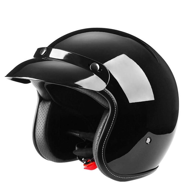 BYB 701 All Seasons Retro Motorcycle Helmet, Size: XL(Bright Black) - Helmets by BYB | Online Shopping South Africa | PMC Jewellery | Buy Now Pay Later Mobicred