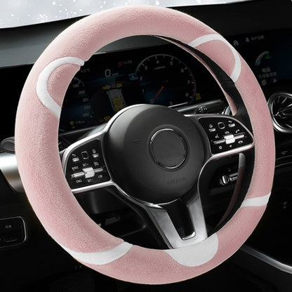 Car Steering Wheel Cartoon Short Fluff Handle Cover, Size: 38cm(Pink Round) - Seat Belts & Padding by PMC Jewellery | Online Shopping South Africa | PMC Jewellery | Buy Now Pay Later Mobicred