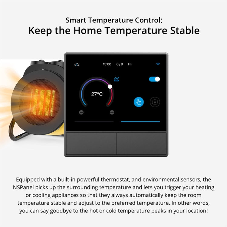 Sonoff NSPanel WiFi Smart Scene Switch Thermostat Temperature All-in-One Control Touch Screen, EU Plug (White) - Smart Switch by Sonoff | Online Shopping South Africa | PMC Jewellery | Buy Now Pay Later Mobicred