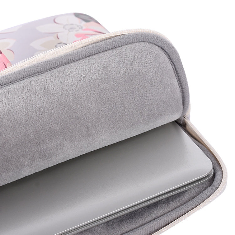 H40-B01 White Rose Pattern Laptop Case Bag Computer Liner Bag With Handle, Size: 14 Inch(Black) - free shipping - PMC Jewellery - Order now!