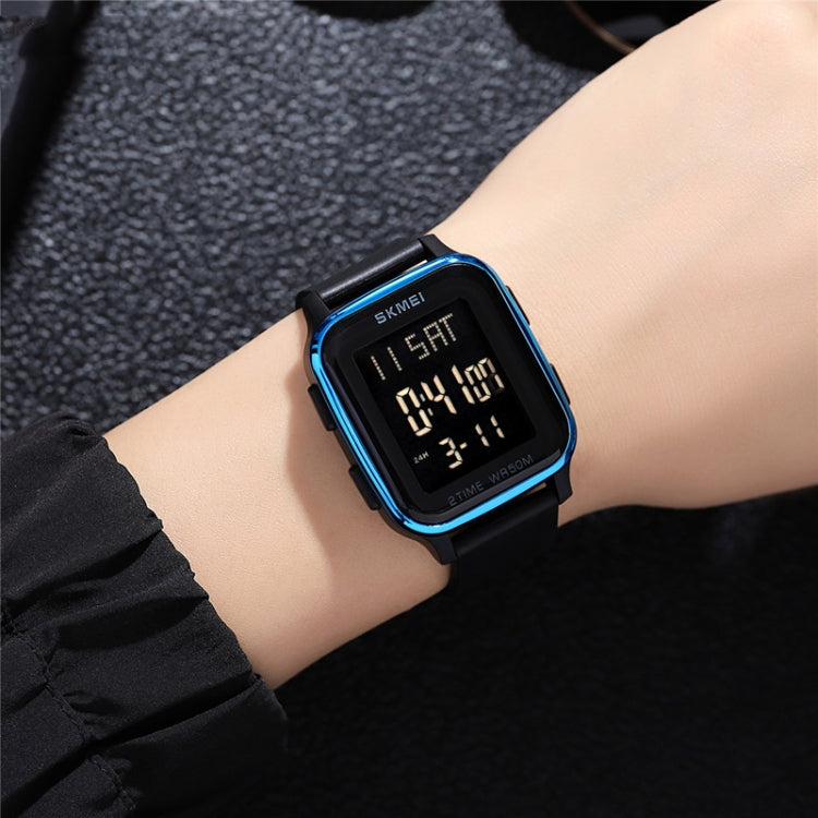 SKMEI 1858 Square Waterproof Digital Dual Display LED Luminous Watch(Blue) - free shipping - PMC TechLife - Order now!