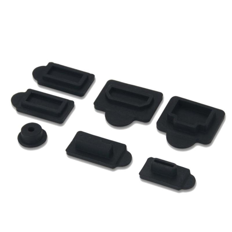 For PS5 2sets 7pcs/Set Dust Plug Silicone Dust Protector Anti-Dust Cover(Black) - PS5 Spare Parts by PMC TechLife | Online Shopping South Africa | PMC TechLife | Buy Now Pay Later Mobicred