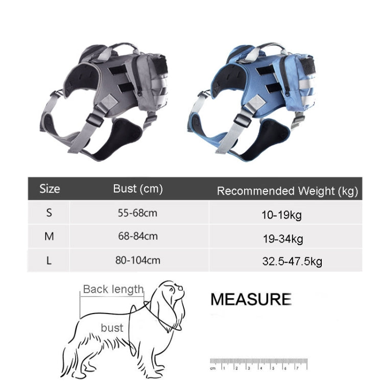 Dog Explosion-proof Chest Strap With Detachable Combination Backpack, Size: L(Lake Blue) - Leashes & Chest Strap by PMC TechLife | Online Shopping South Africa | PMC TechLife