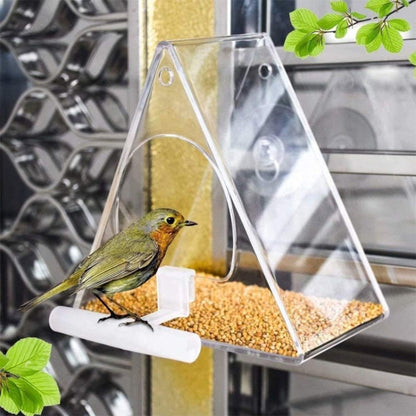 Acrylic Bird Cage Transparent Pet Box Triangle Bird Feeder - Food Bowls by PMC Jewellery | Online Shopping South Africa | PMC Jewellery