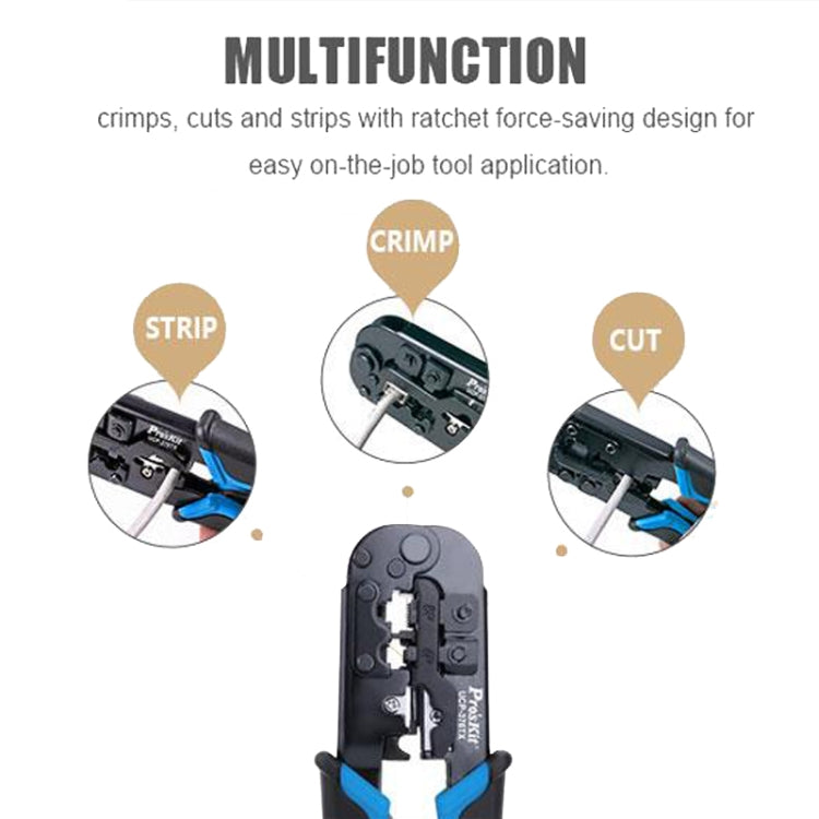 ProsKit UCP-376TX 4P/6P/8P Three-Purpose Network Crimping Plier - Pliers by ProsKit | Online Shopping South Africa | PMC TechLife | Buy Now Pay Later Mobicred