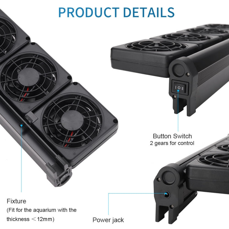 Fish Tank Cooling Fan Cooling Silent Aquarium Fan, Specification: 3 Head US Plug - Fish Tanks & Accessories by PMC TechLife | Online Shopping South Africa | PMC TechLife | Buy Now Pay Later Mobicred