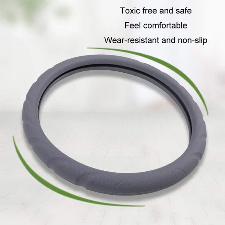 Silicone Non-slip Wear-resistant Steering Wheel Cover, Size: 37-42cm(Black) - Steering Wheel Accessories by PMC Jewellery | Online Shopping South Africa | PMC Jewellery | Buy Now Pay Later Mobicred