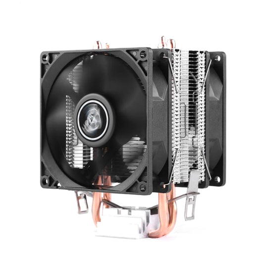 Desktop Computer Double Copper Tube CPU Radiator Super Quiet Without Light 3-pin Double Fan - Fan Cooling by PMC Jewellery | Online Shopping South Africa | PMC Jewellery | Buy Now Pay Later Mobicred