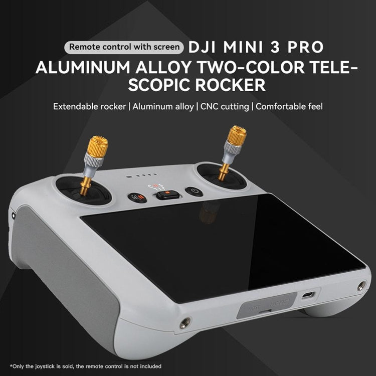 For DJI Mini 3 Pro RCSTQ Aluminum Alloy Two Color Telescopic Joystick With Screen Remote Control Thumb Operation Rod(As Show) - Others by RCSTQ | Online Shopping South Africa | PMC Jewellery