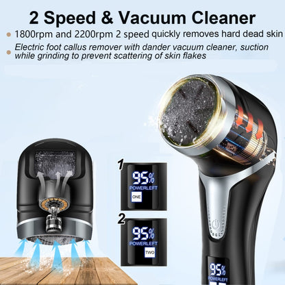 JD-510 Rechargeable Electric Foot Callus Remover with Vacuum Cleaner Black - Grinding Tools & Accessories by PMC Jewellery | Online Shopping South Africa | PMC Jewellery | Buy Now Pay Later Mobicred