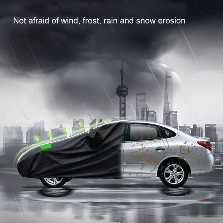 190T Silver Coated Cloth Car Rain Sun Protection Car Cover with Reflective Strip, Size: L - PE Material by PMC Jewellery | Online Shopping South Africa | PMC Jewellery | Buy Now Pay Later Mobicred