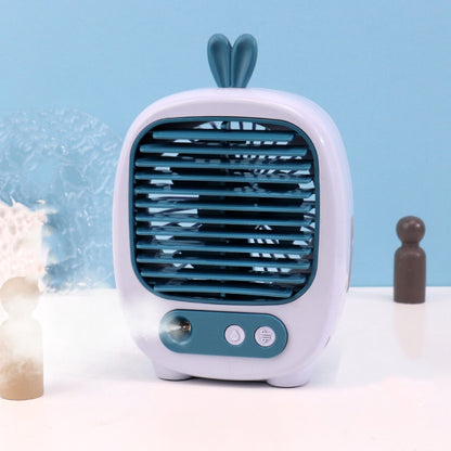 1315 Spray Humidification Hydrating Cartoon Fan USB Charging Desktop Fan(Bunny Blue) - Electric Fans by PMC Jewellery | Online Shopping South Africa | PMC Jewellery | Buy Now Pay Later Mobicred