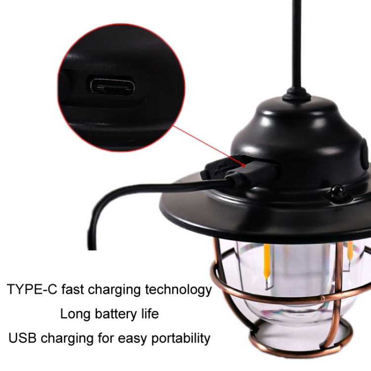 Outdoor Lighting Camping Light USB Rechargeable Horse Lantern(Apricot) - Camping Lighting by PMc TechLife | Online Shopping South Africa | PMc TechLife | Buy Now Pay Later Mobicred