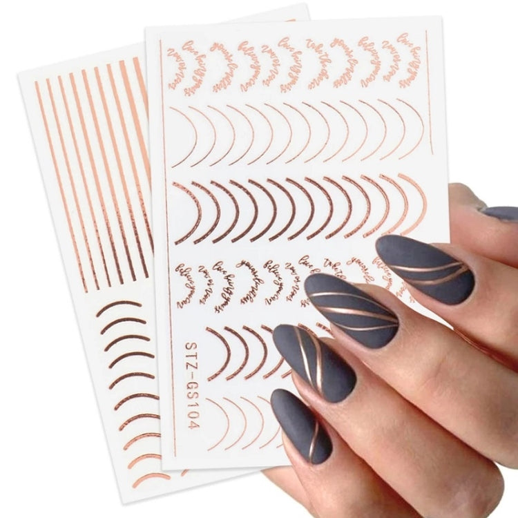 Gold Silver Manicure Stickers Imitation Metal Line Adhesive Nail Stickers(Stz-GS104 Silver) - Nail Stickers by PMC Jewellery | Online Shopping South Africa | PMC Jewellery | Buy Now Pay Later Mobicred