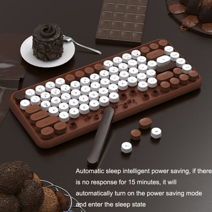 Ajazz 308I 84 Keys Tablet Computer Notebook Home Office Punk Bluetooth Keyboard(Milk Tea Color) - Wireless Keyboard by Ajazz | Online Shopping South Africa | PMC Jewellery | Buy Now Pay Later Mobicred