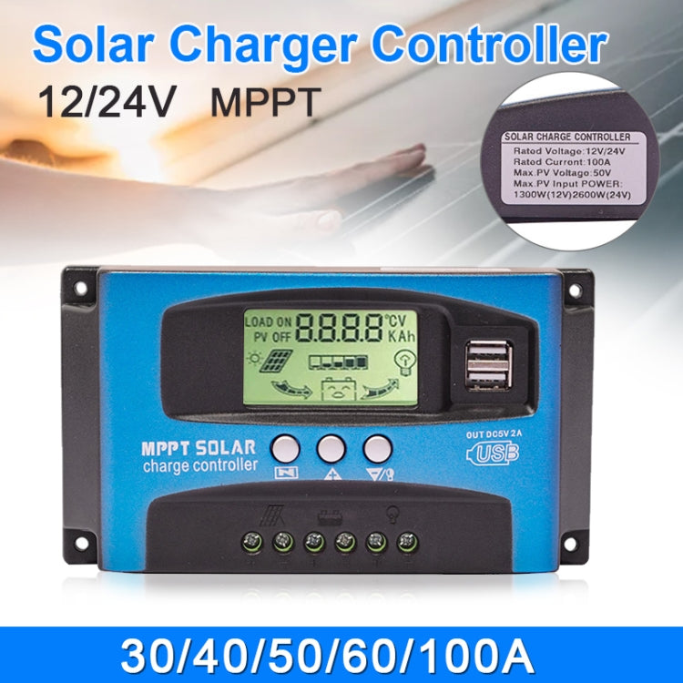 YCX-003 30-100A Solar Charging Controller with LED Screen & Dual USB Port Smart MPPT Charger, Model: 12/24V 100A - Others by PMC Jewellery | Online Shopping South Africa | PMC Jewellery