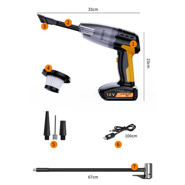 SUITU ST-6637  Wireless+Toolbox 5 In 1 60W  Double Motor Car Vacuum Cleaner With Blowing Air Pump Pressure Measuring Lighting Function - Vacuum Cleaner by SUITU | Online Shopping South Africa | PMC Jewellery | Buy Now Pay Later Mobicred
