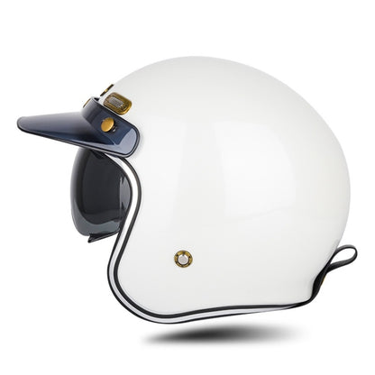 SOMAN Motorcycle Four Seasons Carbon Fiber Half Helmet, Color: FRP Pearl White(XXL) - Helmets by SOMAN | Online Shopping South Africa | PMC Jewellery | Buy Now Pay Later Mobicred