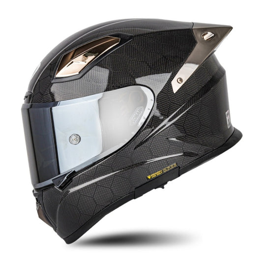 SOMAN Four Seasons Full Cover Motorcycle Helmet, Size: M(Snake Carbon Fiber Silver) - Helmets by SOMAN | Online Shopping South Africa | PMC Jewellery | Buy Now Pay Later Mobicred