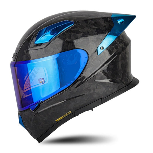 SOMAN Four Seasons Full Cover Motorcycle Helmet, Size: M(Cheetah Print Blue) - Helmets by SOMAN | Online Shopping South Africa | PMC Jewellery | Buy Now Pay Later Mobicred