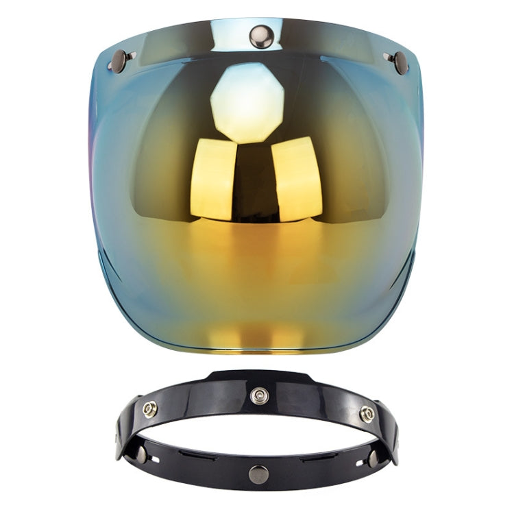 Motorcycle Helmet Three-Button Windproof Lens With Bracket(Gold) - Helmets by PMC TechLife | Online Shopping South Africa | PMC TechLife | Buy Now Pay Later Mobicred