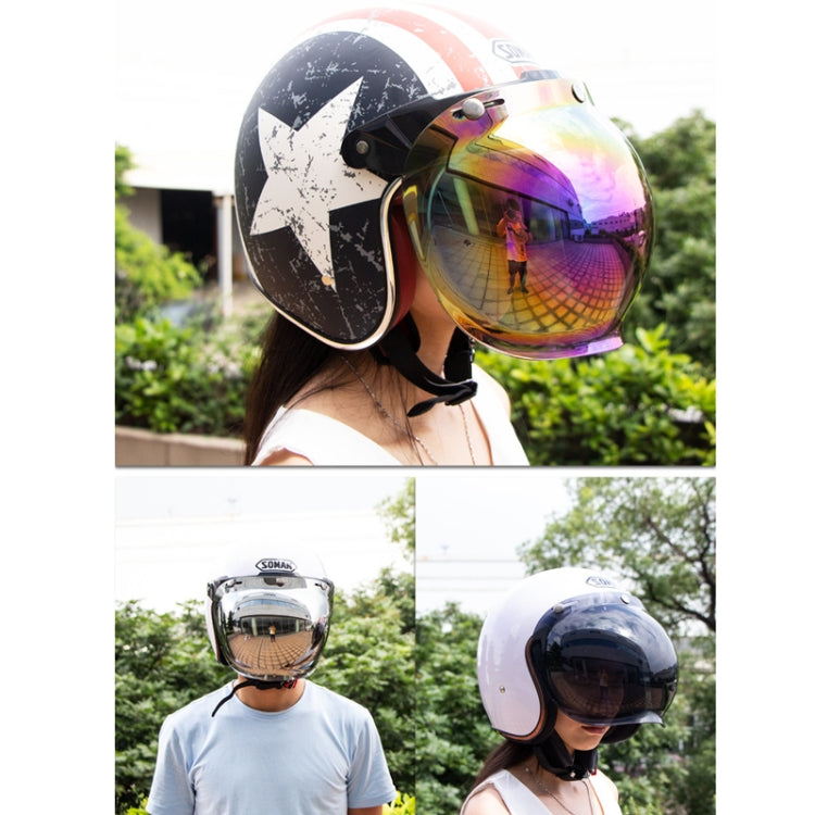 Motorcycle Helmet Three-Button Windproof Lens With Bracket(Pink) - Helmets by PMC TechLife | Online Shopping South Africa | PMC TechLife | Buy Now Pay Later Mobicred