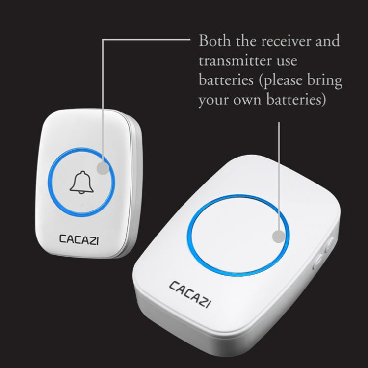 CACAZI A10DC 1 To 2 Battery Type Home Smart Waterproof Electronic Wireless Doorbell(Black) - Wireless Doorbell by CACAZI | Online Shopping South Africa | PMC Jewellery