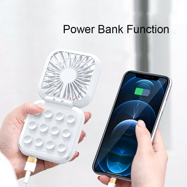 Mini Folding Neck Phone Holder Fan USB Charging Power Bank Fan(Black) - Electric Fans by PMC Jewellery | Online Shopping South Africa | PMC Jewellery | Buy Now Pay Later Mobicred