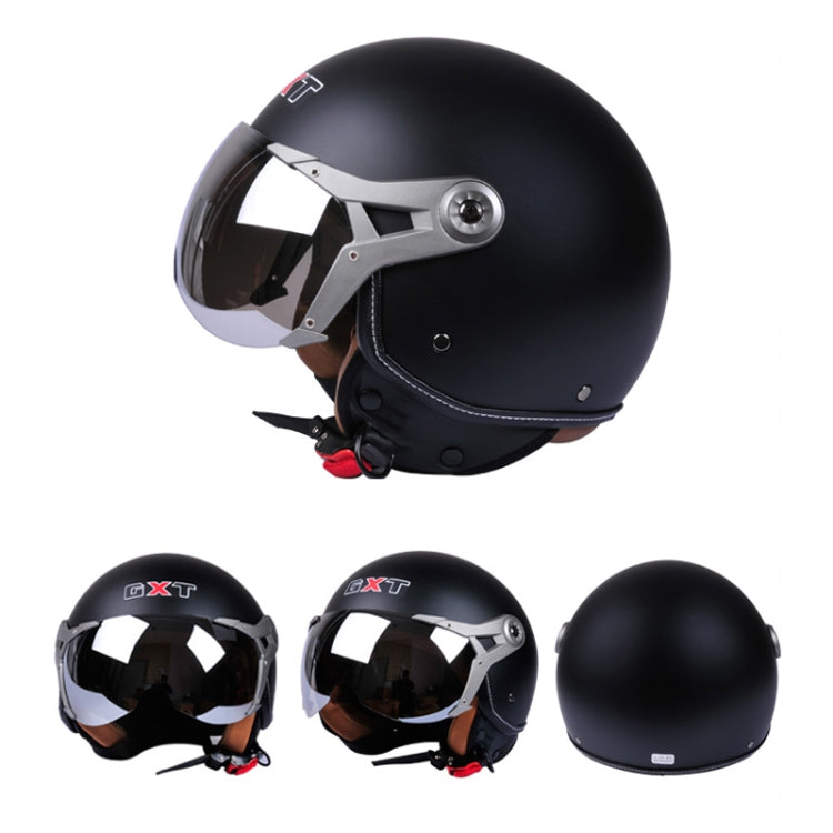 GXT Electric Vehicle Half Cover Helmet Four Seasons Retro Helmet, Size: M(Matte Black Flower) - Helmets by GXT | Online Shopping South Africa | PMC Jewellery | Buy Now Pay Later Mobicred