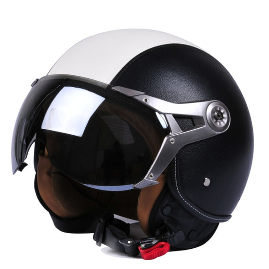 GXT Electric Vehicle Half Cover Four Seasons Retro Helmet, Size: XL(Black White) - Helmets by GXT | Online Shopping South Africa | PMC Jewellery | Buy Now Pay Later Mobicred